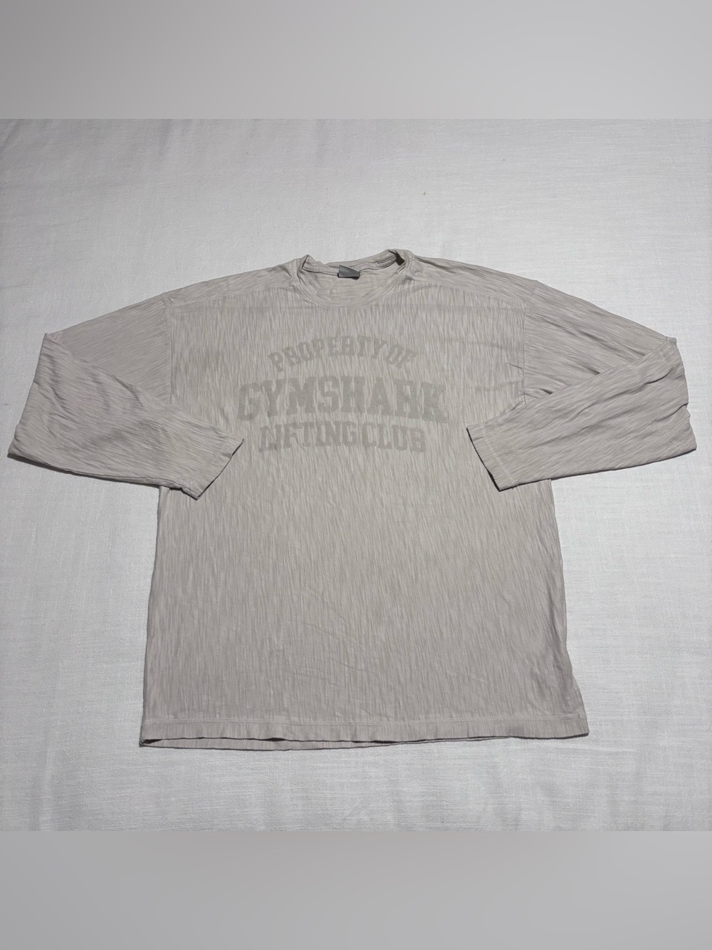 Men’s Gymshark Lightweight Slub Textured Long Sleeve T-Shirt | Off White | Large